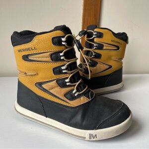 Merrell Kids' Black and Tan Winter Snow Boots Sz 4
